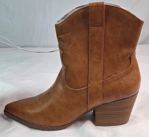 Damenstiefel cognac Memory Foam seitlicher Reißverschluss spitz zulaufend Universalgewinde Größe 11 - Bild 1 von 9