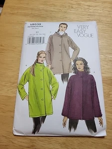 Very Easy Vogue V8539 Sz 8-16 Jacket FF UC - Picture 1 of 3