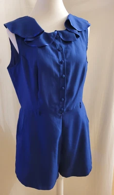 Gr 42 schöner River Island Overall Kobaltblau Blau Rüschen Maße beachten - Bild 1 von 4