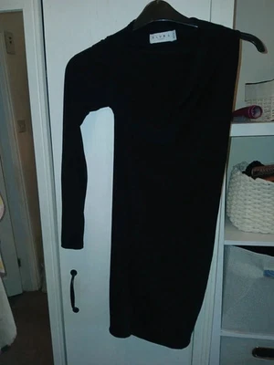Club London Little Black Dress, one arm long, one sleeveless size 8 - Image 1 of 3