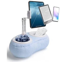 Light Blue Plush Pillow Tablet/Phone/ Kindle Stand - Picture 1 of 12