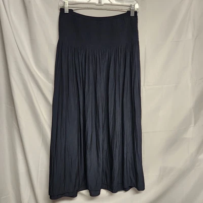 J Jill Black Smocked Elastic Waist Lightweight Maxi Skirt Size Large Petite Boho - Image 1 of 4