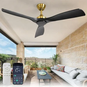 Deckenventilator ohne Licht: 52 Zoll Außenventilator mit Fernbedienung App Steuerung für Terrasse - Bild 1 von 7