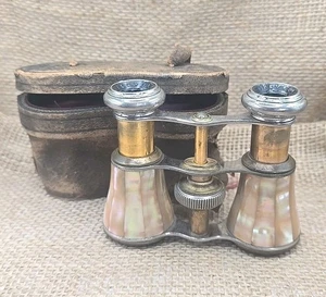 Antikes Opernglas Fernglas Chevalier Paris Perlmutt und Messing 1890 - Bild 1 von 16