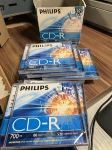 Philips 10x CDR 700MB 80MIN 52X CD X 9 31c - Picture 1 of 5