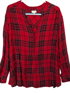 Camicia Avenue donna taglie forti 30 pullover a quadri look outdoor tempo libero - Foto 1 di 14