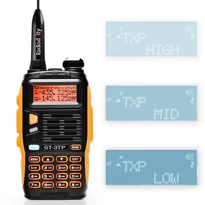 Transceptor de radio bidireccional Baofeng GT-3TP MarkIII 1/4/8W 2m/70cm banda VHF UHF Ham Foto 1 de 4