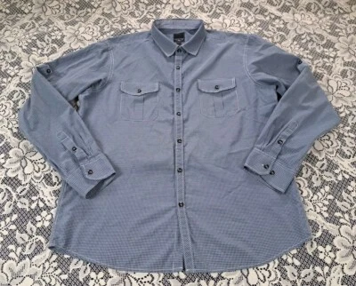 Camisa Sahara Club Talla XL Azul Cuadros Manga Larga Pestaña Enrollable Bolsillos Abotonados  Foto 1 de 4