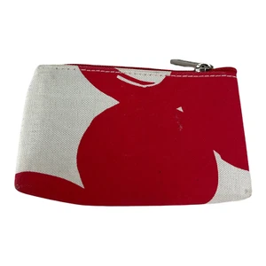 Clinique Make-up Kulturbeutel Tasche weiß rot Reißverschluss 5" x 3" - Bild 1 von 7