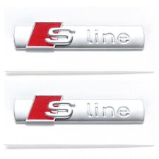 2x Matte SILVER Audi S-LINE Fender Marker Logo Emblem Decal Badge Decoration