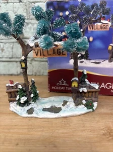 Vtg “Village” Porcelain Entrance Sign Christmas Decoration Cardinals Mailbox - Picture 1 of 10