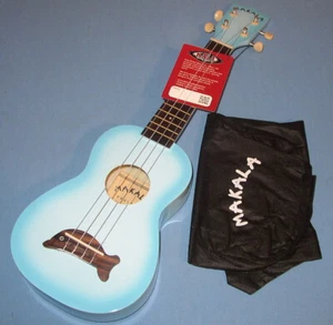 Makala Kala MK-SD Soprano Dolphin Ukulele Light Blue Burst Mahogany *New in Box* - Picture 1 of 12