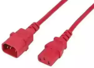 IEC C14 Stecker auf C13 Buchse Stromkabel, 10A, 0,5m, rot - Bild 1 von 1
