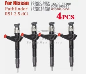 095000-5650 16600-EB300 4PCS Denso Diesel Injector For Nissan Pathfinder 2.5 dCi - Picture 1 of 8