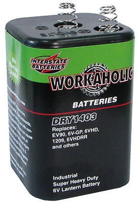 Interstate DRY1403 Heavy Duty Lantern Battery, Spring Top, 6-Volt - Quantity 1 - Image 1 of 2
