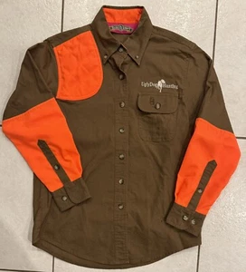 Bob Allen Ugly Dog Hunting Ladies Long Sleeve Shirt Brown Bright ORANGE Sz SMALL - Picture 1 of 8