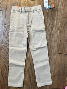 NWT US Polo Assn Boys Flex Twill Adjustable Waist Khaki Pants 7 - Picture 1 of 4