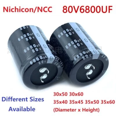2Pcs/Lot Japan Nichicon/NCC 6800uF 80V 80V6800uF Snap-in PSU Amplifier Capacitor - image 1 of 3