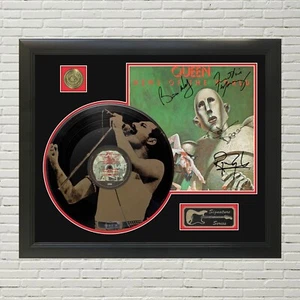 Queen News Of The World Laser Etched Black Vinyl Record Reproduction LP Display - Picture 1 of 3