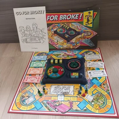 Vintage Go For Broke Board Game by MB Games 1993  100% Complete - Image 1 of 4