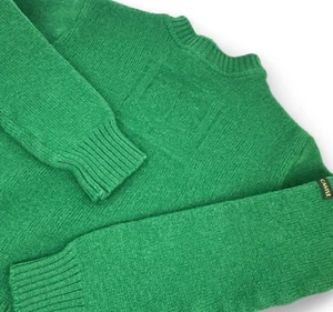 VTG Blarney Castle Youth Kids New Wool Sweater Small Green Pull Over Shamrock - Picture 1 of 8