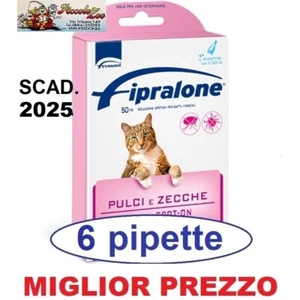 Fipralone gatto spot-on 6 pipette antiparassitario antipulci gatti SCAD. 2027 - Foto 1 di 1
