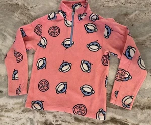 Good Kids Fleece XS Monkey Life Is Good Sz 4-6 Girls 1/4 Zip Pink Logo Pullover - Picture 1 of 10