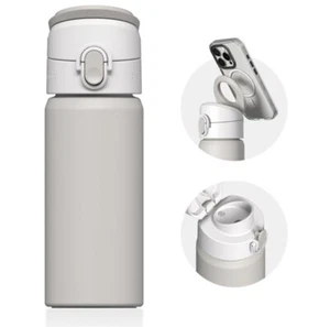 RHINOSHIELD AquaStand Magnetic Bottle 16 oz | Stainless Steel Water Bottle Beige - Picture 1 of 3
