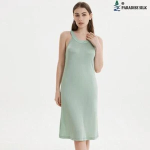 Silk knit Slim Dresses Off-Shoulder Halter for Women's Summer Wardrobe - Picture 1 of 13