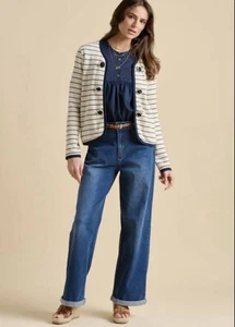 Brakeburn Breton Stripe Jacket 100% Cotton Size 14 Brand New - Picture 1 of 3