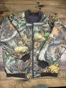 Vintage 90s Walls Reversible Mens L Tall Realtree Camo Hunting Bomber Jacket - Picture 1 of 9