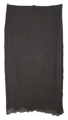 Maxi Falda Larga Para Mujer J JILL Seda Arrugada Floral Bordado Línea Marrón Talla 16 Foto 1 de 4