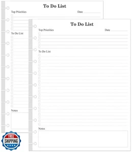 (2-Pack) Letter Size TUL Discbound To Do List Refills, 11 Disc Daily Planner - Picture 1 of 5