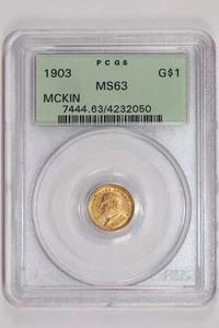 1903 MCKINLEY LOUSIANA PURCHASE GOLD DOLLAR PCGS MS63 OGH VERY PQ! - Picture 1 of 2