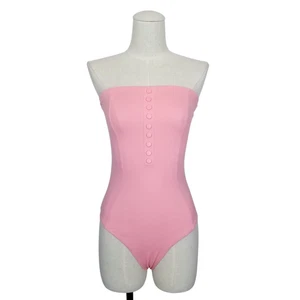 Traje de baño bandeau roseta rosa talla pequeña ONIA‎ Adrienne adornado con botones - Imagen 1 de 9