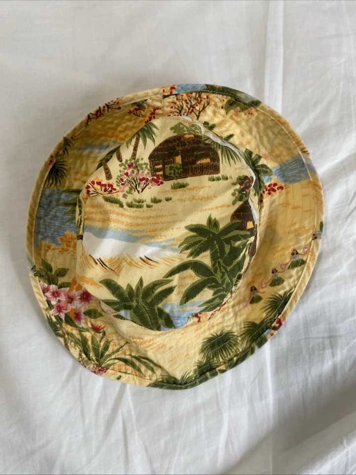 Gymboree De Colección 2004 Bebé Niño Niña Sombrero para el Sol con Correa de Viento Hawaiano Luau 6-12 Mos Foto 1 de 4