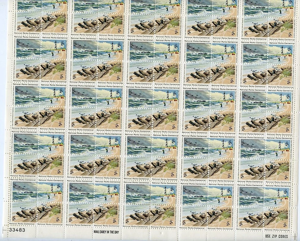 UNITED STATES SCOTT #1448/51 CAPE HATTERAS SHEET(100) MINT NEVER HINGED - Image 1 of 1