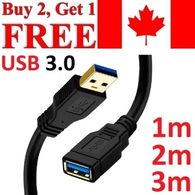 USB to USB Extension Cable 3.0 [Male to Female] Data Charger Extender Cord - Image 1 of 4