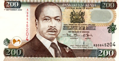 Kenya 200 Shillings 2002 UNC Banknote P-38h Prefix AS Paper Money - Image 1 of 2