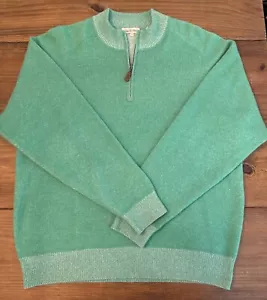 Suéter Peter Millar Para Hombres L Corona Verde Suave Conway Farms Golf Logo 1/4 Cremallera - Imagen 1 de 9