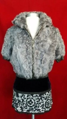 Inochi Gris Piel Manga Corta Nueva Chaqueta Bomber Talla S, M Foto 1 de 4