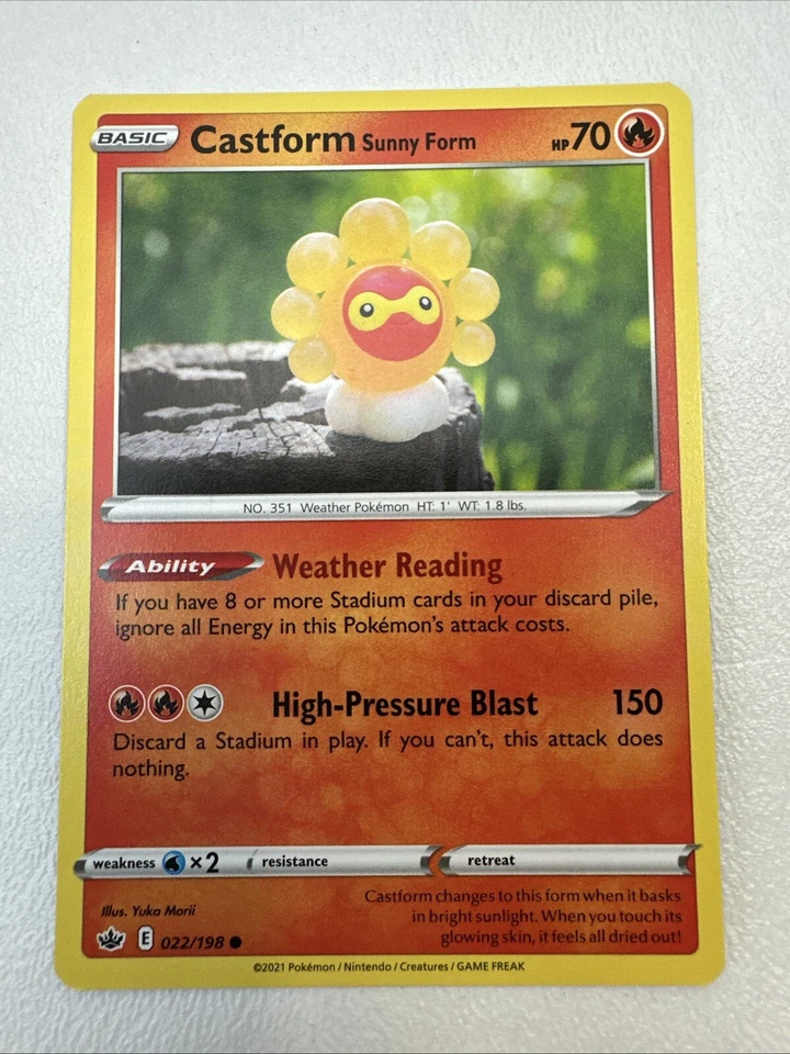 Castform Sunny Form 022/198 Swsh06: Sword & Shield Chilling Reign Pokemon TCG - Image 1 of 4