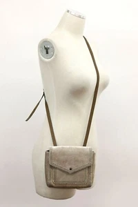 NWT Brunello Cucinelli 100% Leather Velvet Trim Beaded Crossbody W/ Mirror A191 - Picture 1 of 11