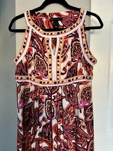 INC International Concept Women’s Dress XL Sleeveles Paisley Pink Summer Beach - Picture 1 of 15