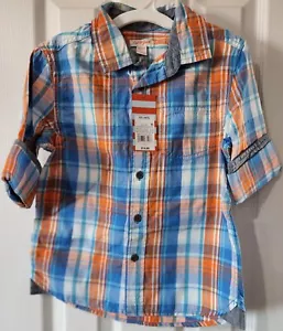 Totalmente Nuevo Cat & Jack niños XS 4/5 camisa con botones con mangas enrolladas Target - Imagen 1 de 4