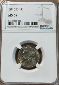 1946-D MS 67 Jefferson Nickel - Picture 1 of 8