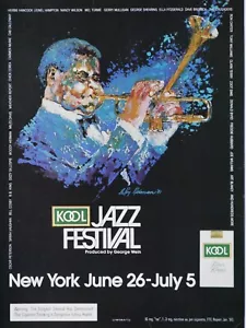 Louis Armstrong LeRoy Neiman Vintage 1981 KOOL Jazz Festival Originaldruck Anzeige - Bild 1 von 4