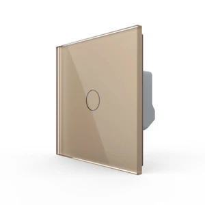 Interruptor de cambio de diseño de vidrio LIVOLO interruptor cruzado interruptor de luz UP Touch Gold - Imagen 1 de 10