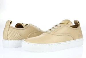 Mens BUSCEMI 50MM Nude Leather Lace Up Low Top Fashion Sneakers Shoes Size 44 - Picture 1 of 6
