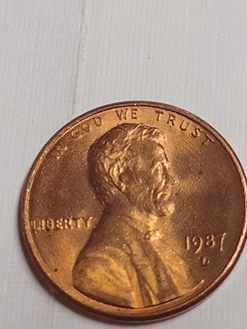 1987 D Penny Plating blistering and Grease Error Cover